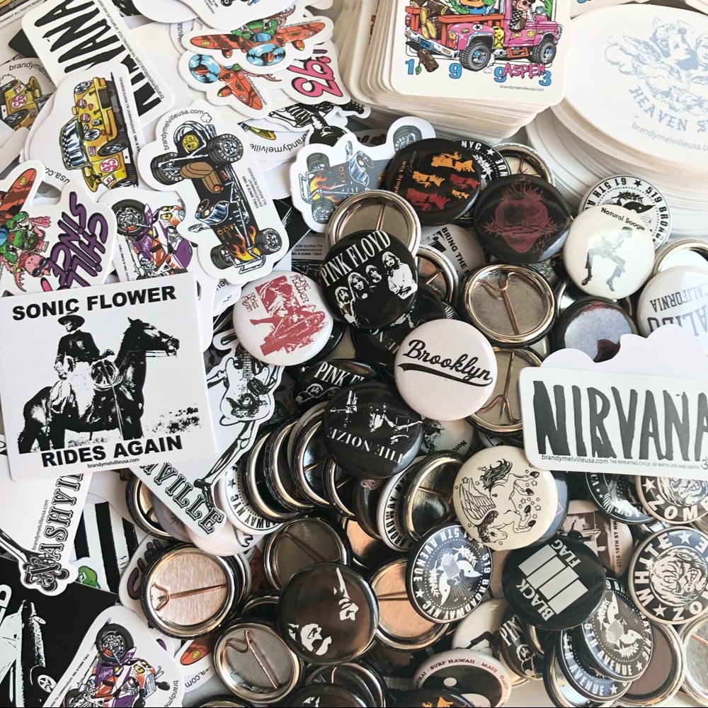Brandy Melville Sticker Bundle + Pins Retro Vintage Accessories Stickers cards